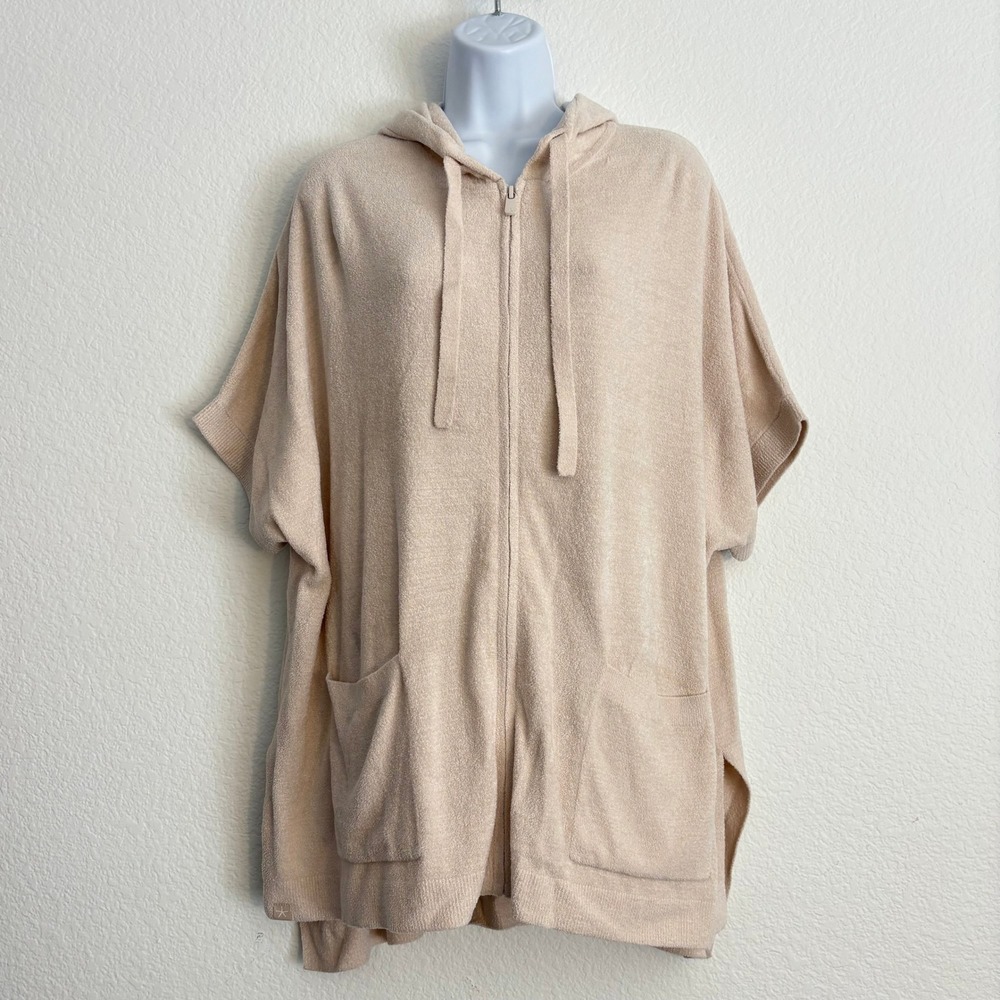 Barefoot Dreams CozyChic Ultra Lite Short Sleeve Zip Up Hoodie Small/Medium